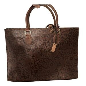 Hidesign embossed leather tote bag